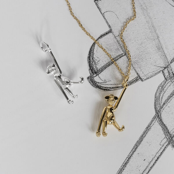 Apen i s&oslash;lv med kjede, Kay Bojesen Jewelry