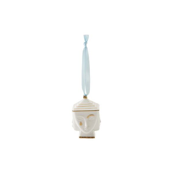 Muse Masquerade Ornament, hvit/gull, Jonathan Adler