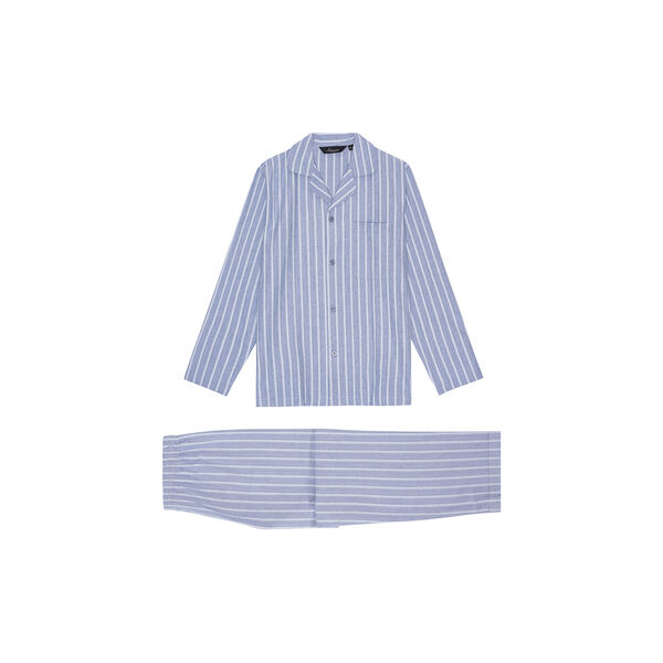 Bergen pyjamas, herringbone blue/off white, Ambassador 1867