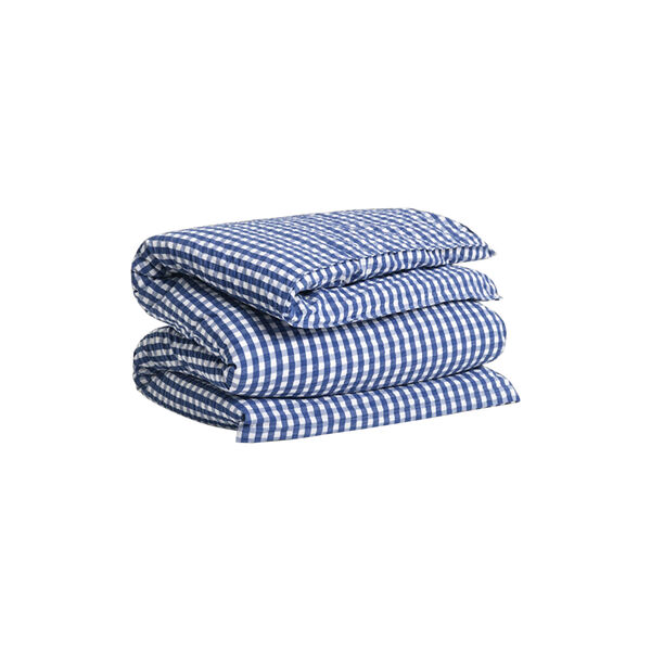 Check Seersucker dynetrekk, vintage blue, Gant