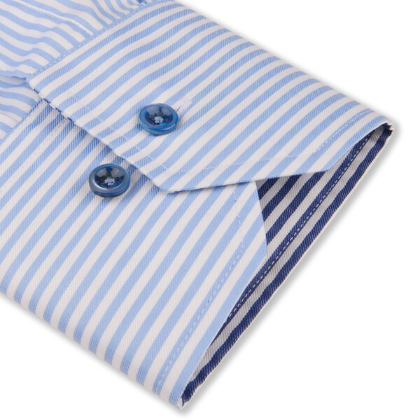 Fitted Body C75 RM cuff Contrast, light blue stripe, Stenströms