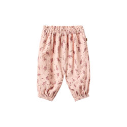 Trousers Lined Polly, 9762 dim rose flowers, Wheat