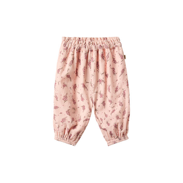 Trousers Lined Polly, 9762 dim rose flowers, Wheat
