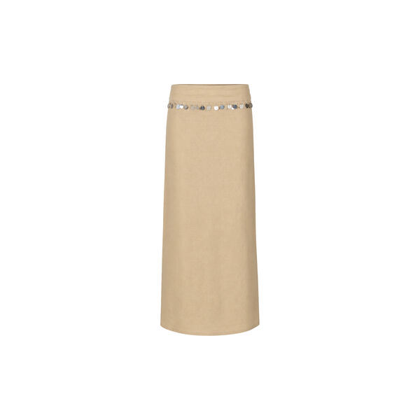 Sol&egrave;ne Embellished Maxi skirt, beige, N&uacute;noo