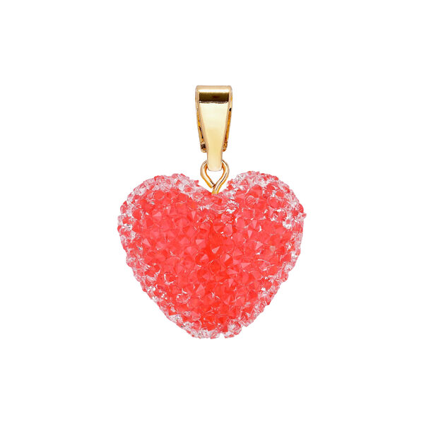 Jelly Heart Pendant Pave Connector, midnight, Crystal Haze