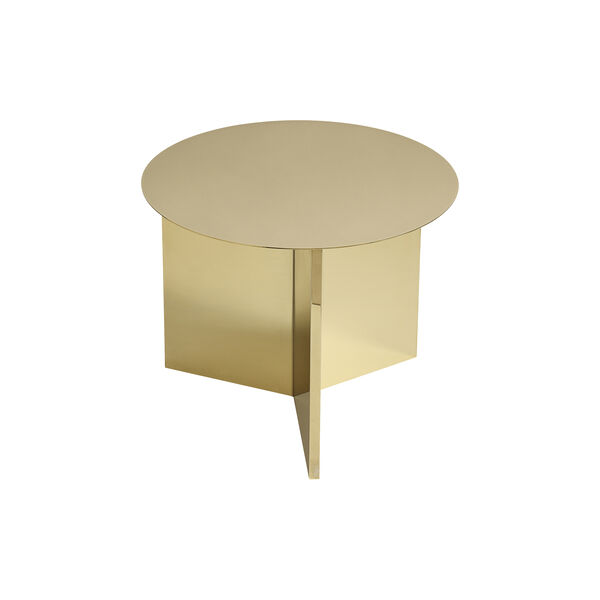Slit Table Round sidebord, brass, HAY
