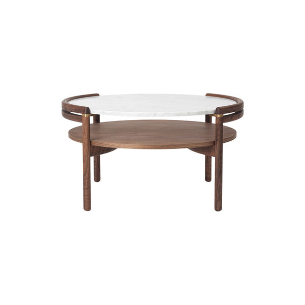 RF1905 Sideways Coffee Table, oiled walnut/Carrara marble, Carl Hansen & Søn