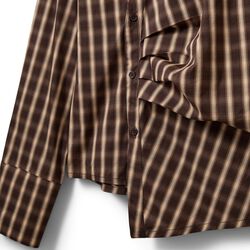PAIGESW CHECKED ASYMMETRIC SHIRT, brown check, Sofie Schnoor