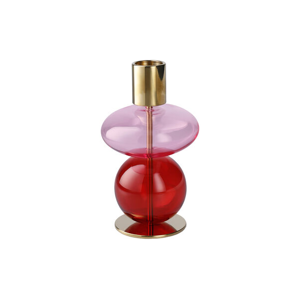 Bubble Lysestake, pink/r&oslash;d, Holmegaard