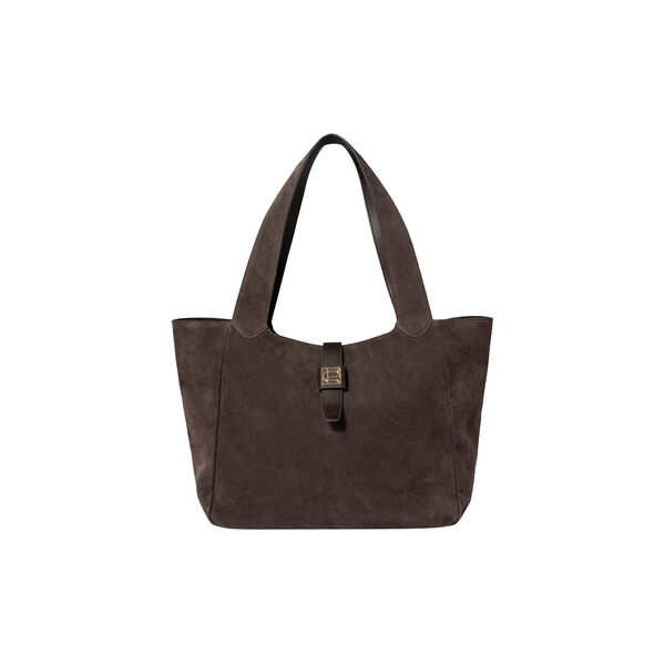 Lucille Tote Bag Large, dark brown suede, CAMILLA PIHL