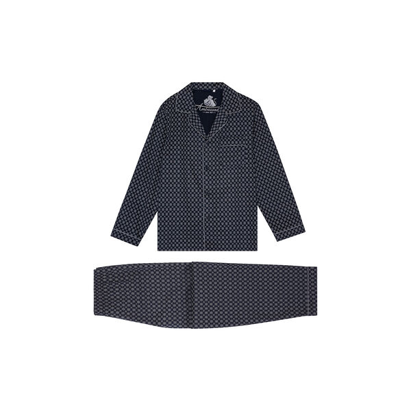 Megeve pyjamas, navy off/white print/grey piping Megeve pyjamas, navy off/white print/grey piping, Ambassador 1867