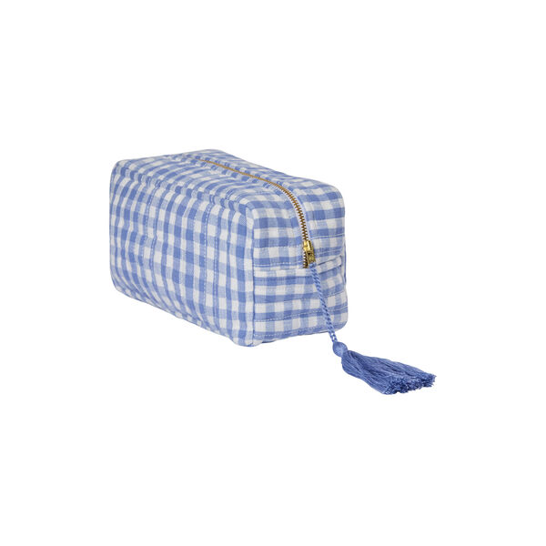 Cosmetic Bag, blue small checks, byTiMo
