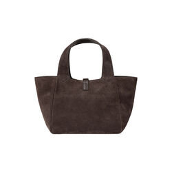 Lucille Tote Bag Small, dark brown suede, CAMILLA PIHL