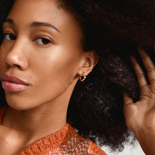 HERMIONE Crystal hoops, gullbelagt, Pilgrim