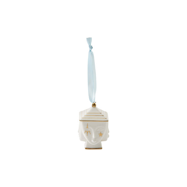 Muse Masquerade Ornament, hvit/gull, Jonathan Adler