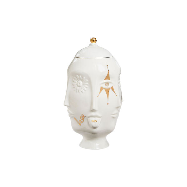 Gilded Muse Frida Vase, hvit/gull, Jonathan Adler