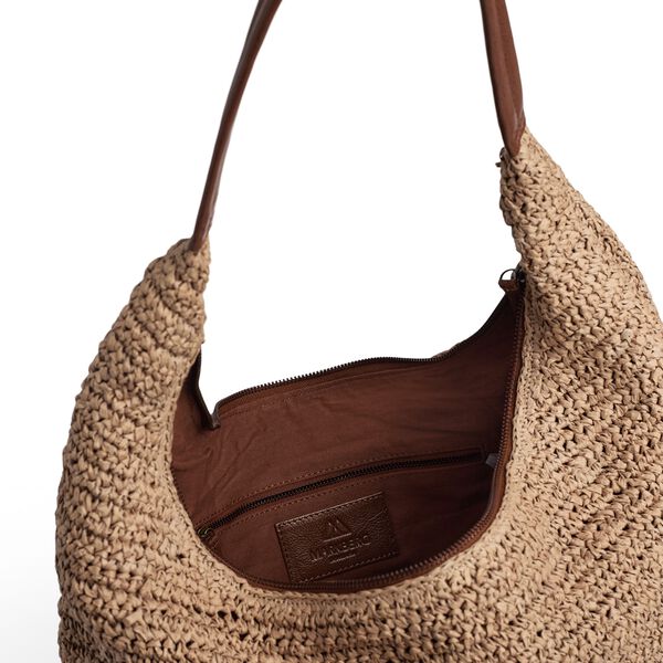 SoleaMBG Bag, Raffia, natural w/cognac, Markberg