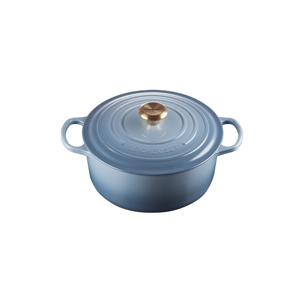 Signature st&oslash;pejern rund gryte &Oslash; 26 cm, chambray, Le Creuset