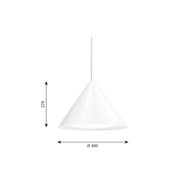 Keglen pendel, hvit, Louis Poulsen