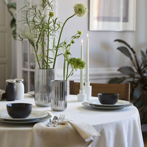 Lyngby Vase 20,5 cm, rustfritt st&aring;l, Lyngby Porcel&aelig;n