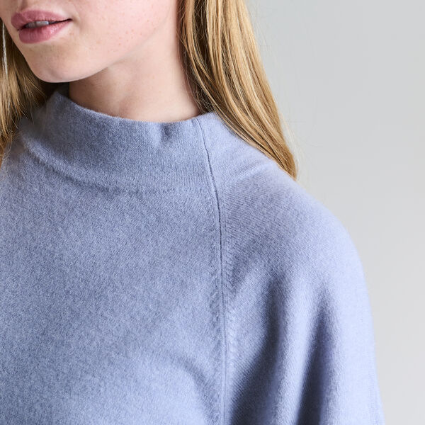 Cloud cashmere High-necked Blouse, steel blue, BITTE KAI RAND
