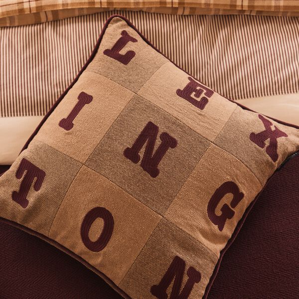 Letter Patch Pillowcase | Beige/Brown/Fig | Putetrekk, Lexington