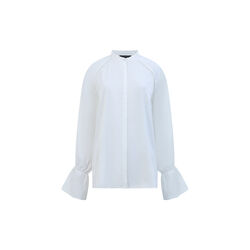 CANDICE SATIN PEARL TRIM SHIRT, winter white, French Connection