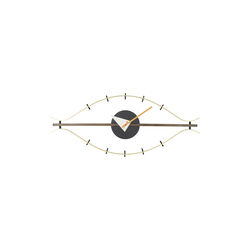Eye Clock, brass/walnut, Vitra 