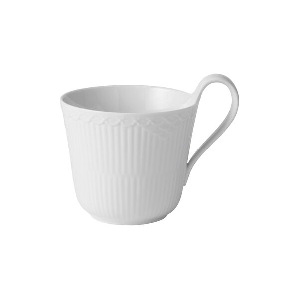 Hvit Riflet halvblonde kopp med hank Hvit Riflet halvblonde kopp med hank, Royal Copenhagen