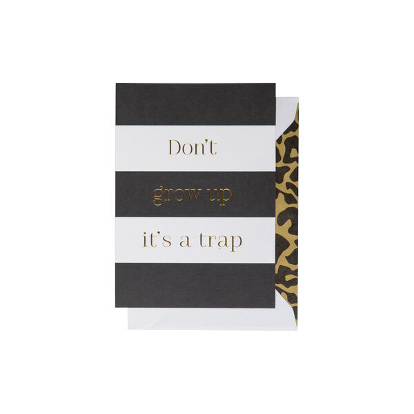 Don't Grow Up It's A Trap kort, hvit/svart/gull Don't Grow Up It's A Trap kort, hvit/svart/gull, CARDSOME