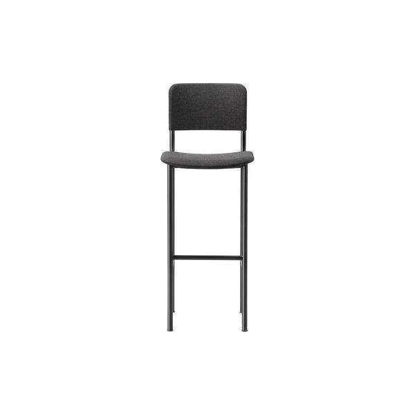Plan Barstool Fully Upholstered, svart/Re-wool 198, Fredericia Furniture