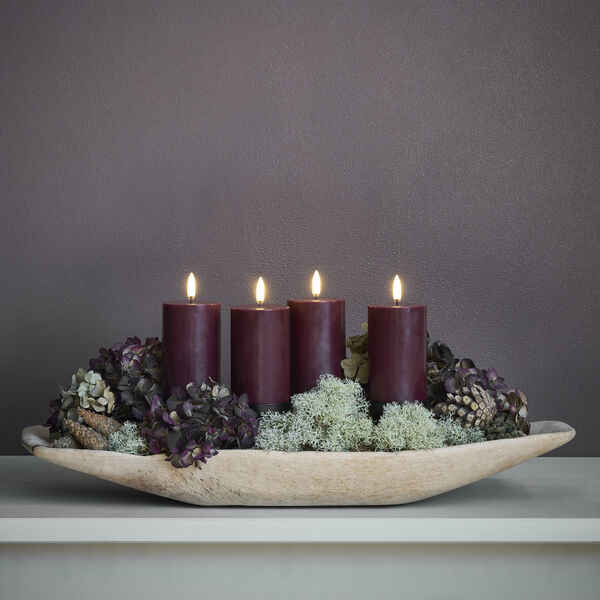 Gaveeske m. pigg, fjernkontroll, LED-s&oslash;ylelys 4-pack, wine red, Uyuni Lighting