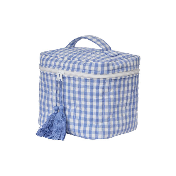 Beauty Bag, blue small checks, byTiMo