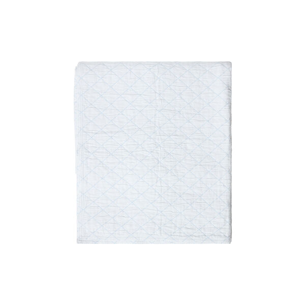 Organic Cotton sengeteppe, white/blue, Lexington