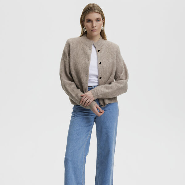 AlphaGZ short cardigan, varm sand melange, Gestuz