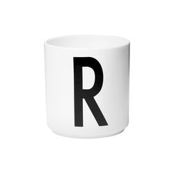 Arne Jacobsen porselenskopp, R, Design Letters
