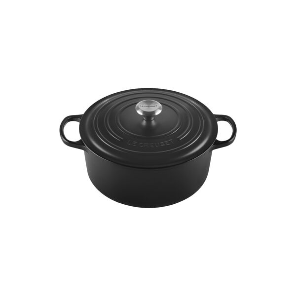 Signature st&oslash;pejern rund gryte &Oslash; 28 cm, matte black, Le Creuset