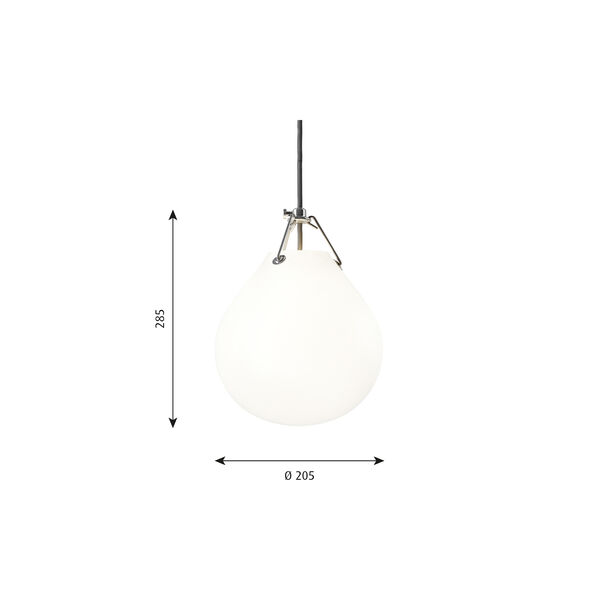 Moser pendel, liten, hvit, Louis Poulsen