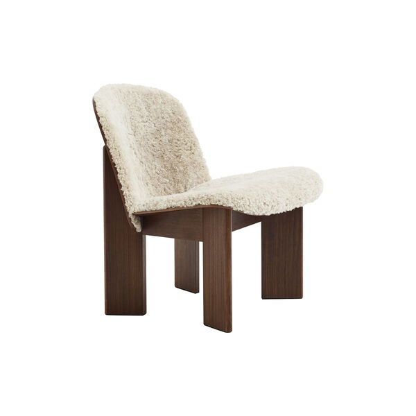 Chisel Lounge Chair, lacquered walnut front upholstery sheepskin Chisel Lounge Chair, lacquered walnut front upholstery sheepskin, HAY