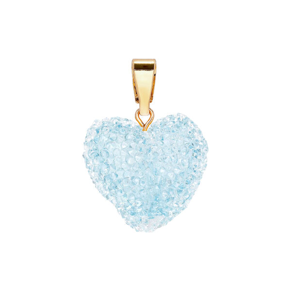 Jelly Heart Pendant Classic Connector, baby blue, Crystal Haze