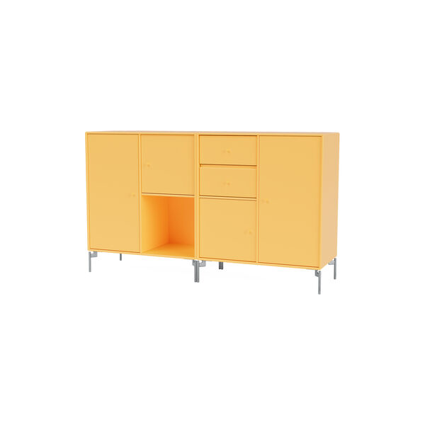 COUPLE bred skjenk med ben i krom, 166 acacia, Montana Furniture