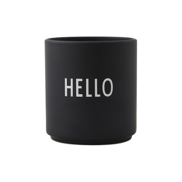 HELLO favorittkopp, svart, Design Letters