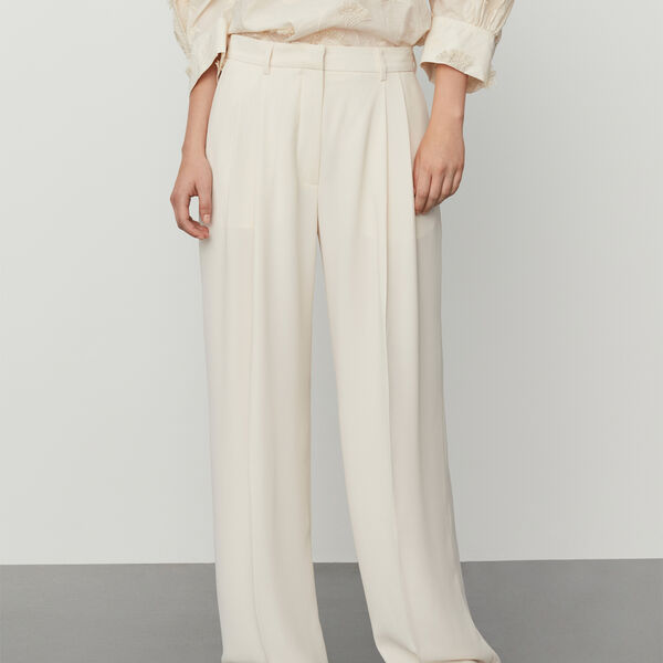 Enzo - Classic Gabardine bukser, ivory shade Enzo - Classic Gabardine bukser, ivory shade, DAY Birger ét Mikkelsen