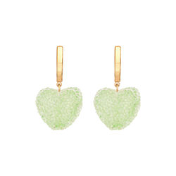 Jelly Heart Hoops, pistachio/gold, Crystal Haze