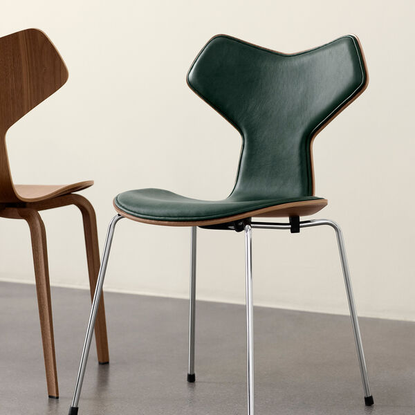 Grand Prix&trade; 3130 forsidepolstret stol, forest green/walnut, Fritz Hansen
