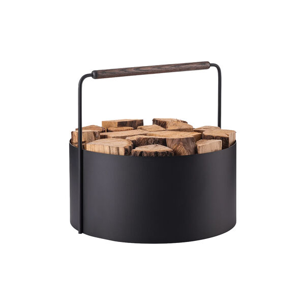 ASHI Vedkurv L,  brun eik, Blomus