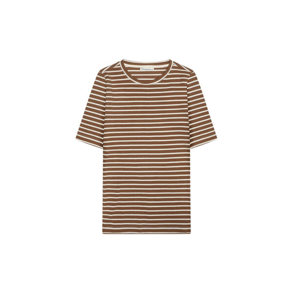 Striped rib t-shirt - Regenerative Organic Certified™ - GOTS/Vegan, dark brown stripe Striped rib t-shirt - Regenerative Organic Certified™ - GOTS/Vegan, dark brown stripe, KnowledgeCotton Apparel