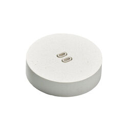 KLOSS USB C+C Rund, hvit betong, Kjaer + Loege