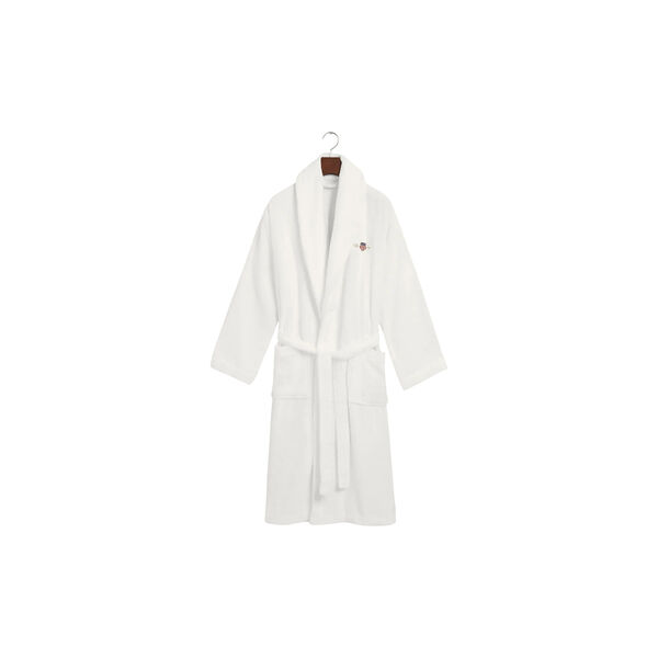 Unisex Archive Shield Terry badekåpe, white, Gant