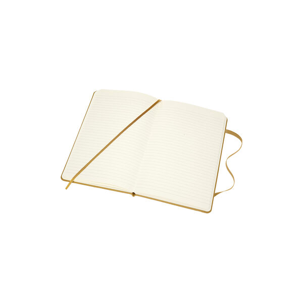 Notebook Leather linjerte sider, gul, Moleskine